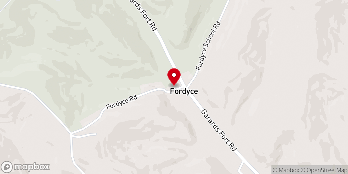 Map showing location of Fordyce United Methodist Church