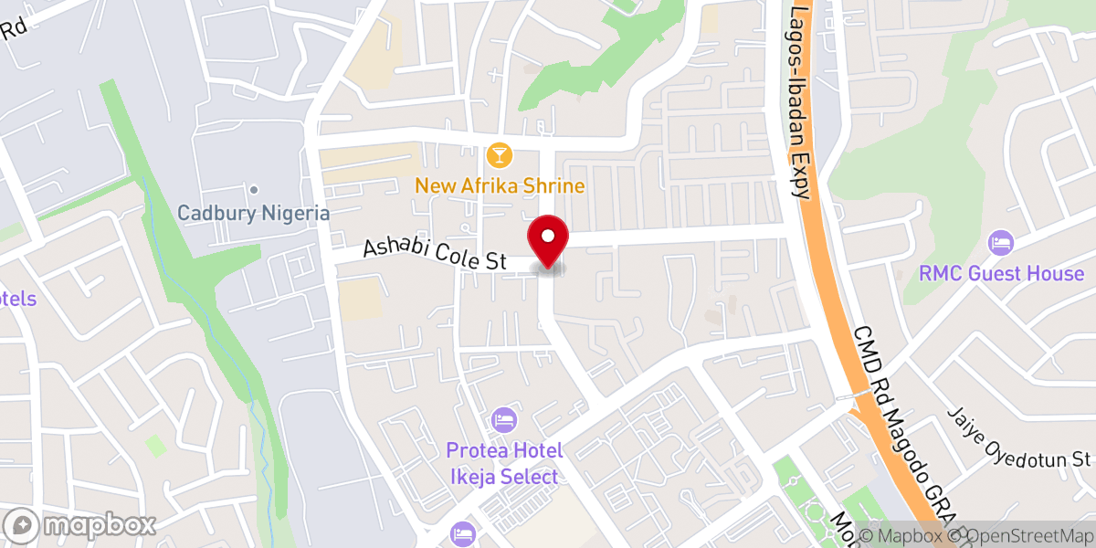 Map showing location of Chapel Of Christ The Light. Alausa