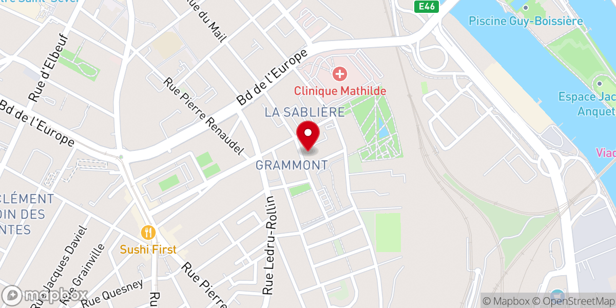 Map showing location of Eglise Evangélique Baptiste