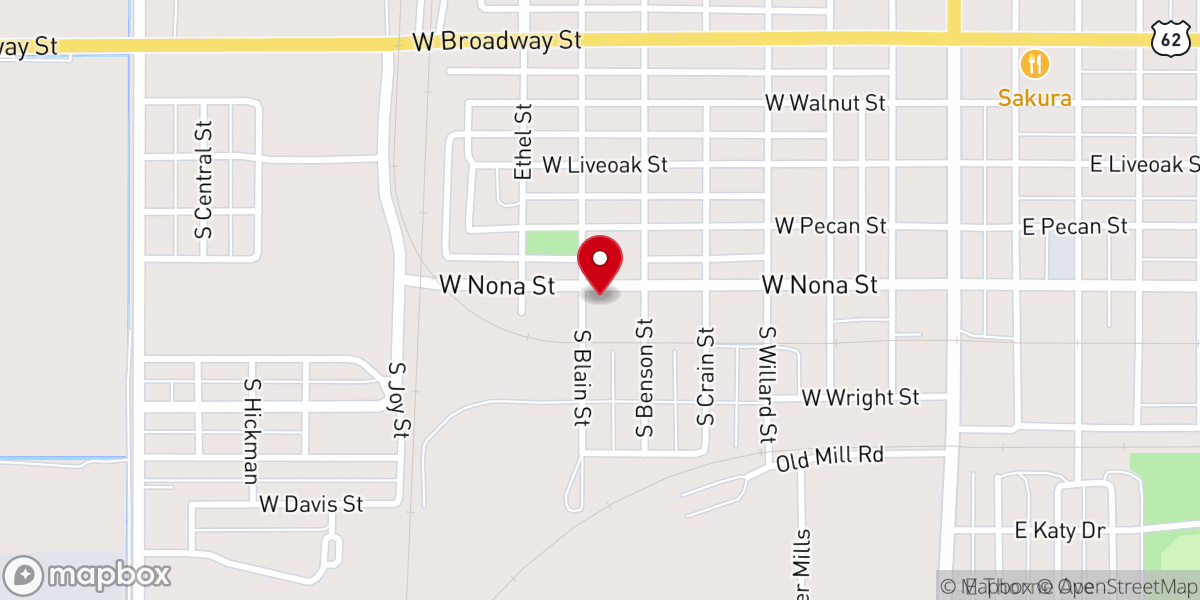 Map showing location of St John's Baptist Church