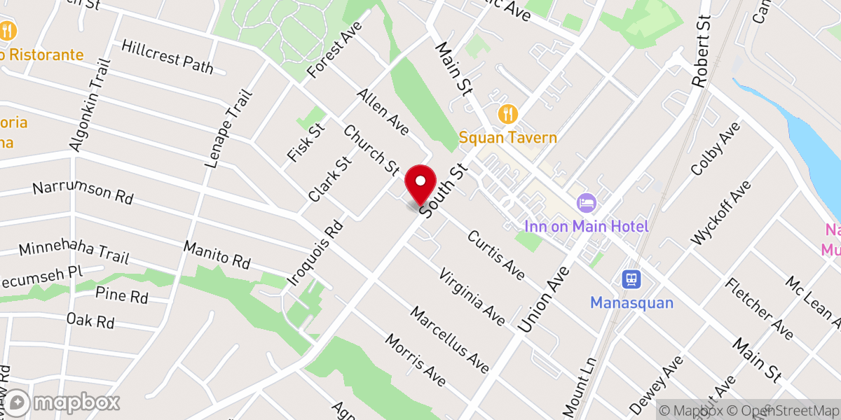 Map showing location of Manasquan United Methodist Church