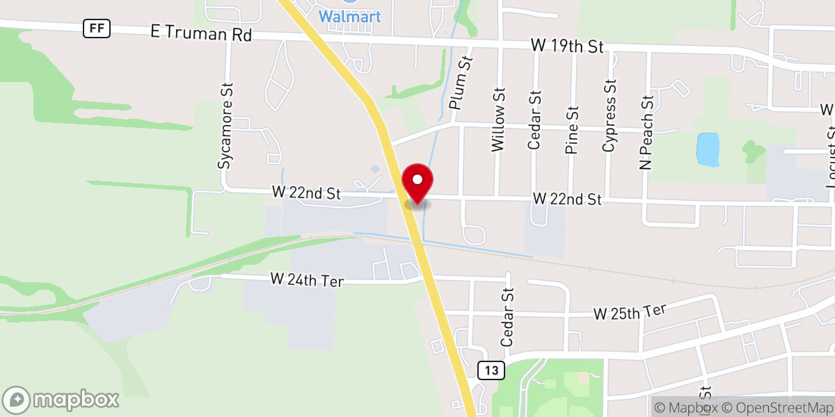 Map showing location of Red Shanty BBQ & Cafe