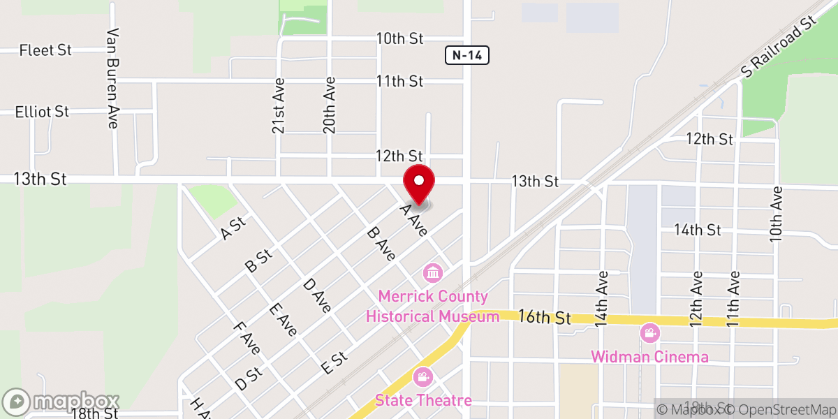Map showing location of First Christian Church