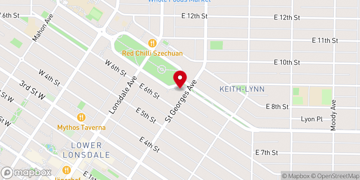 Map showing location of Lions Gate Baptist Church