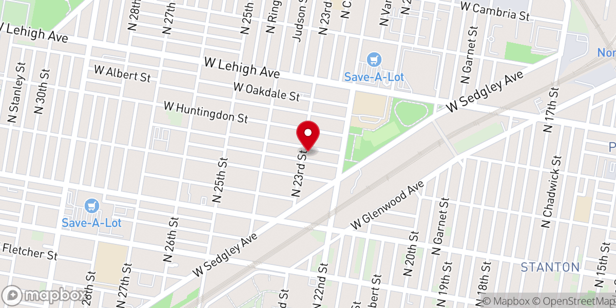Map showing location of Love Zion Baptist Church