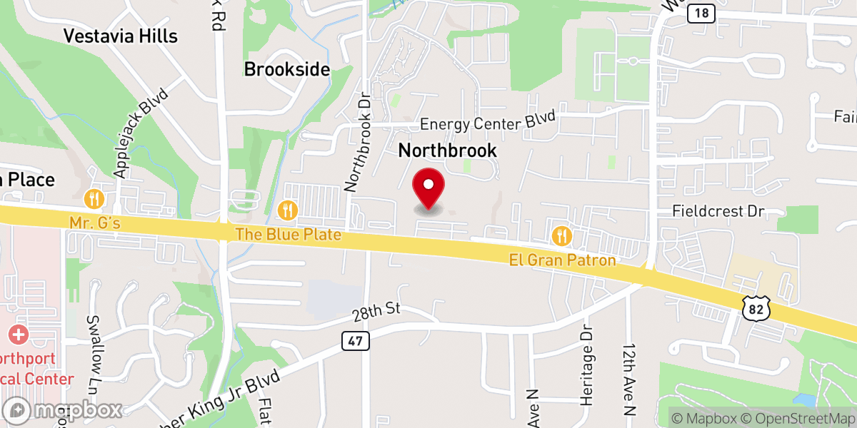 Map showing location of One Mission Tuscaloosa County