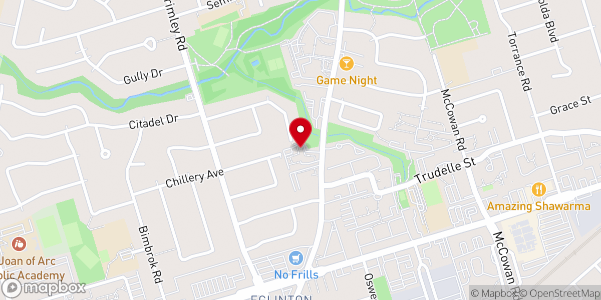Map showing location of St Davids Presbyterian Church