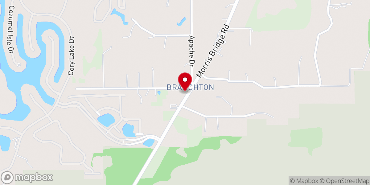 Map showing location of Branchton Baptist Church