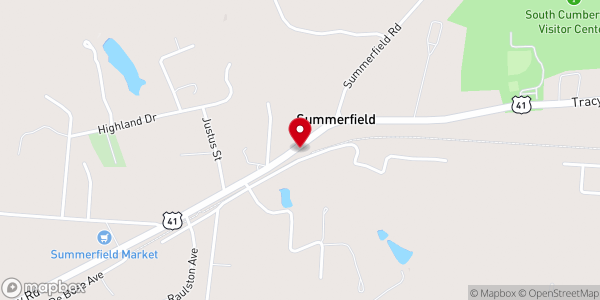 Map showing location of Cumberland Bible Chapel