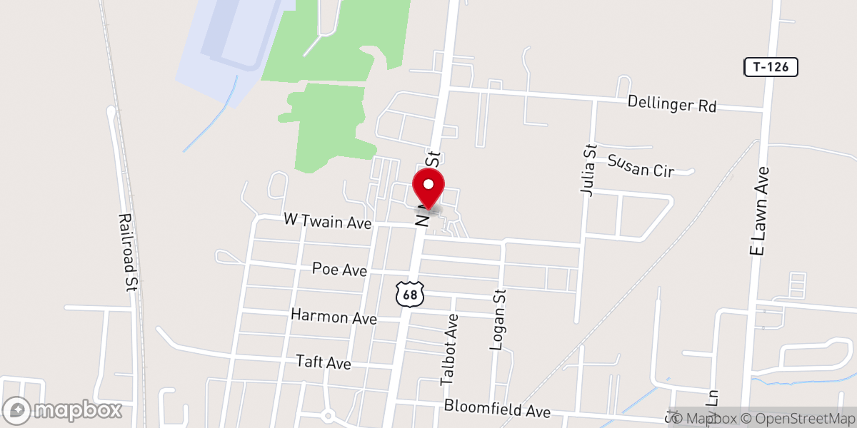 Map showing location of United Church of Christ In Christian