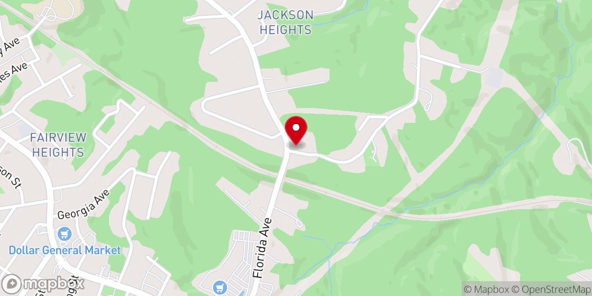Map showing location of Greater Brookville Church