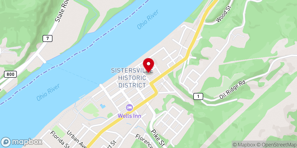 Map showing location of Holy Rosary Catholic Church