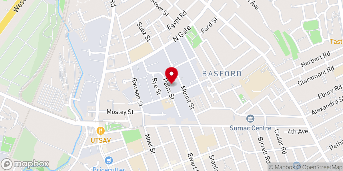 Map showing location of Christ Embassy Nottingham