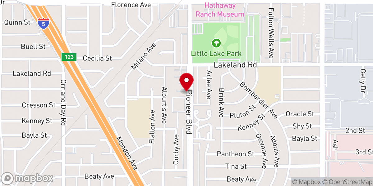 Map showing location of Norwalk Assembly of God Church