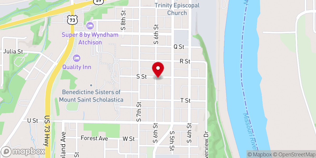 Map showing location of Carol Baptist Church