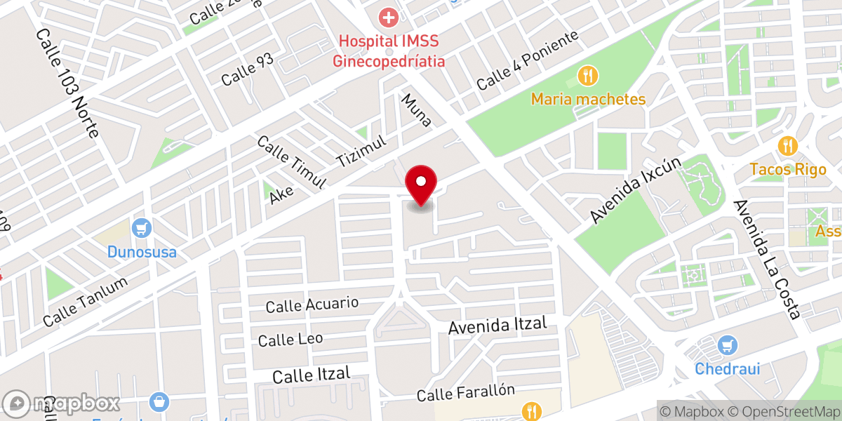 Map showing location of Misión México Cancún