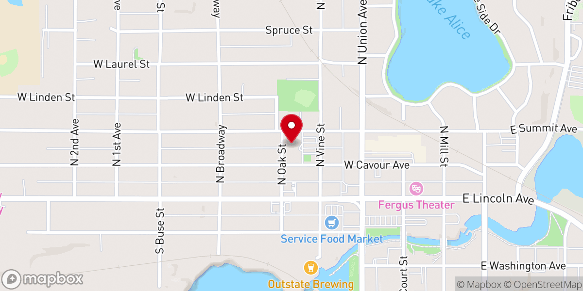 Map showing location of Our Lady of Victory Catholic Church