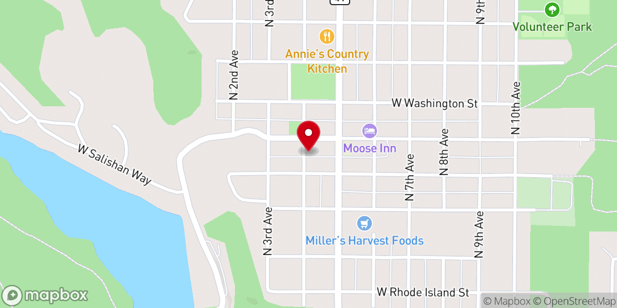 Map showing location of Spirit Lake Food Bank