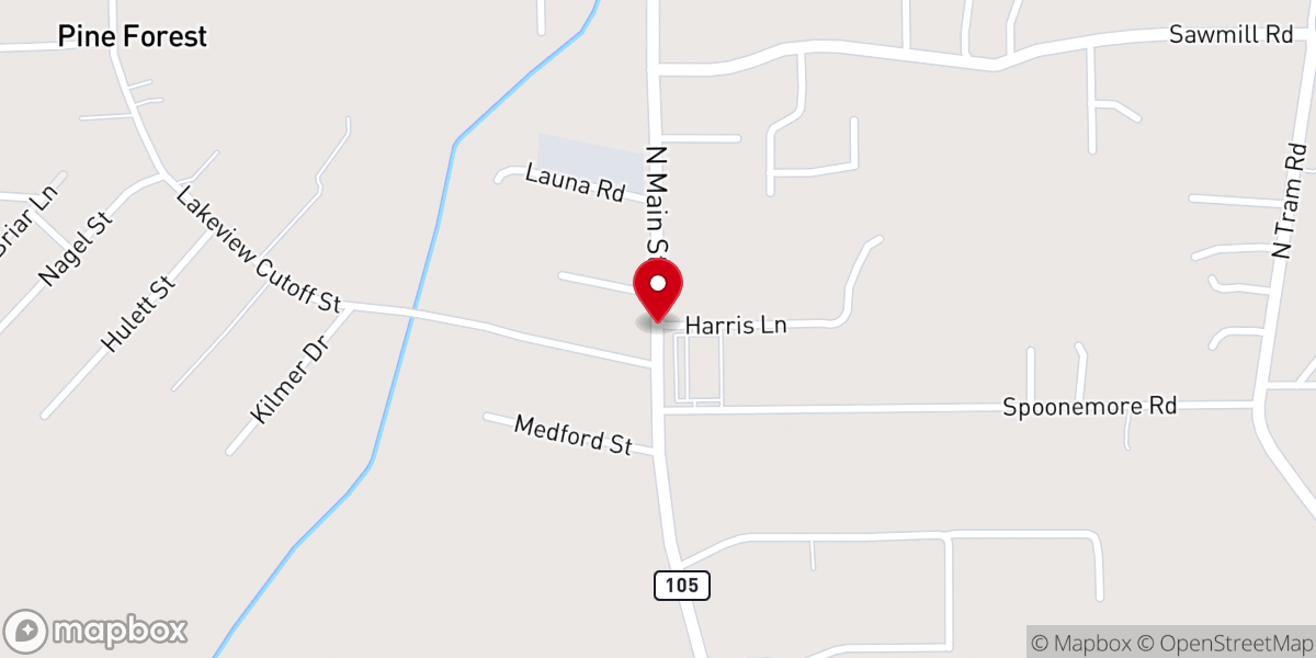 Map showing location of Turning Point Church; Lunches of Love and Pantry - Food Distribution Center