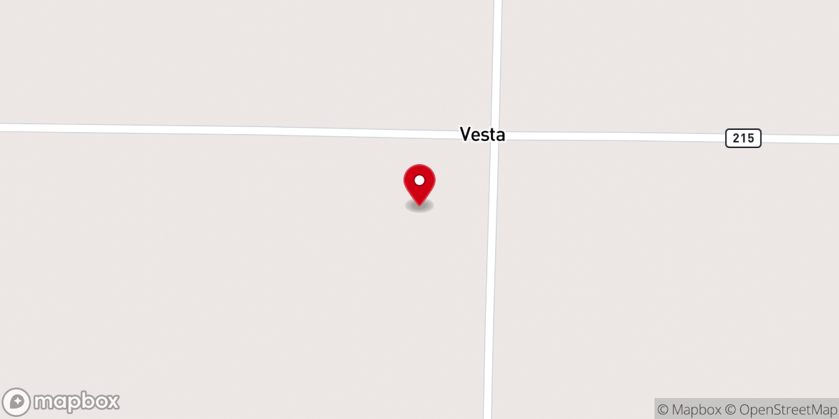 Map showing location of Vesta Baptist Church