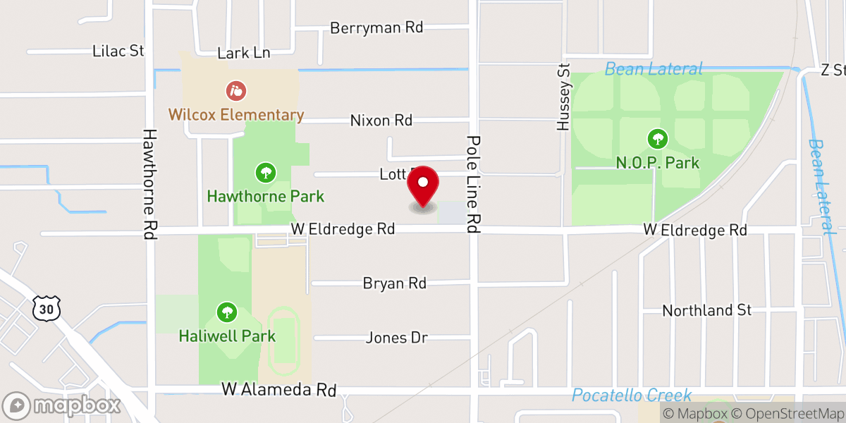 Map showing location of Faith Lutheran Church