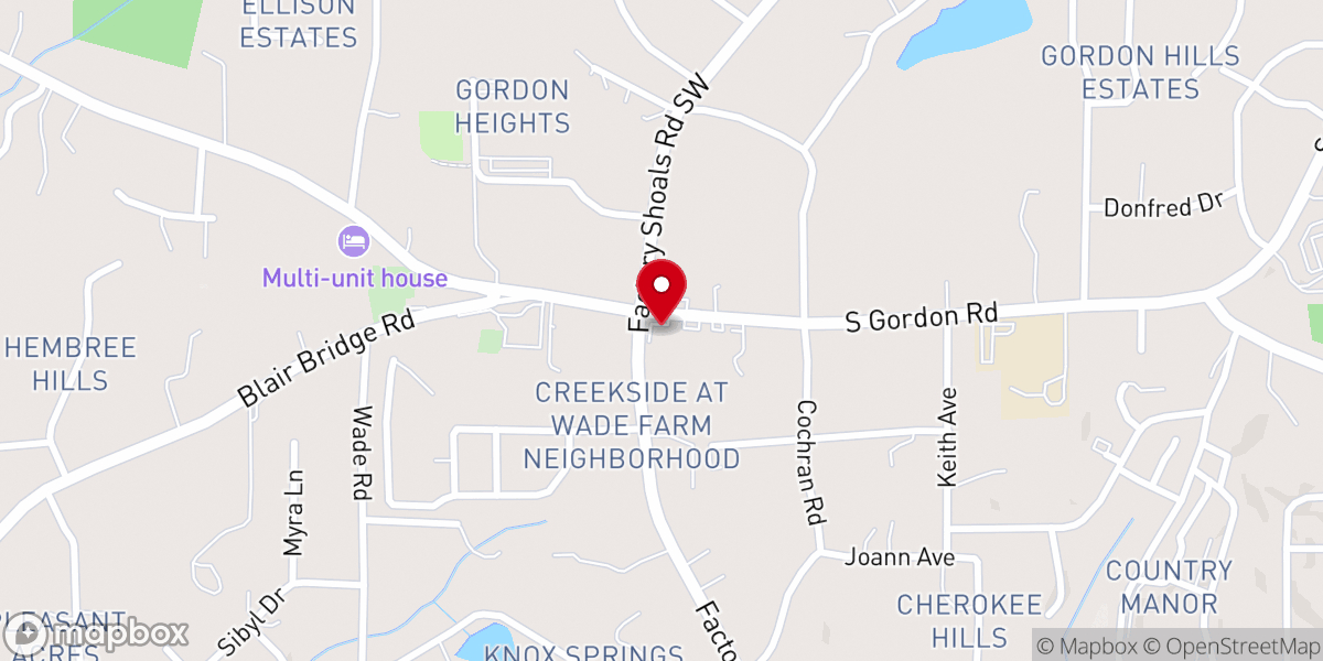 Map showing location of Bread of Life-newnan Inc