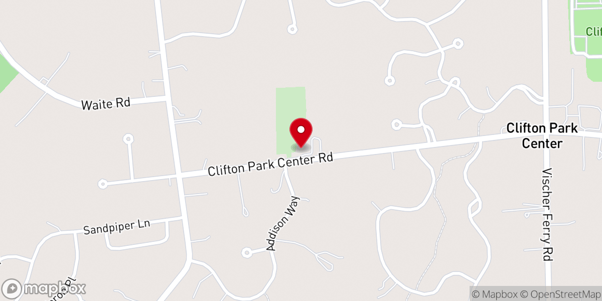 Map showing location of Clifton Park Center Baptist Church