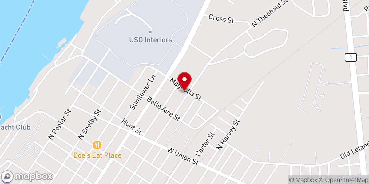 Map showing location of Kindling Star Baptist Church