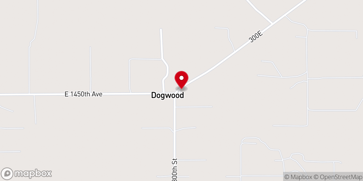 Map showing location of Dogwood Prairie United Methodist Church
