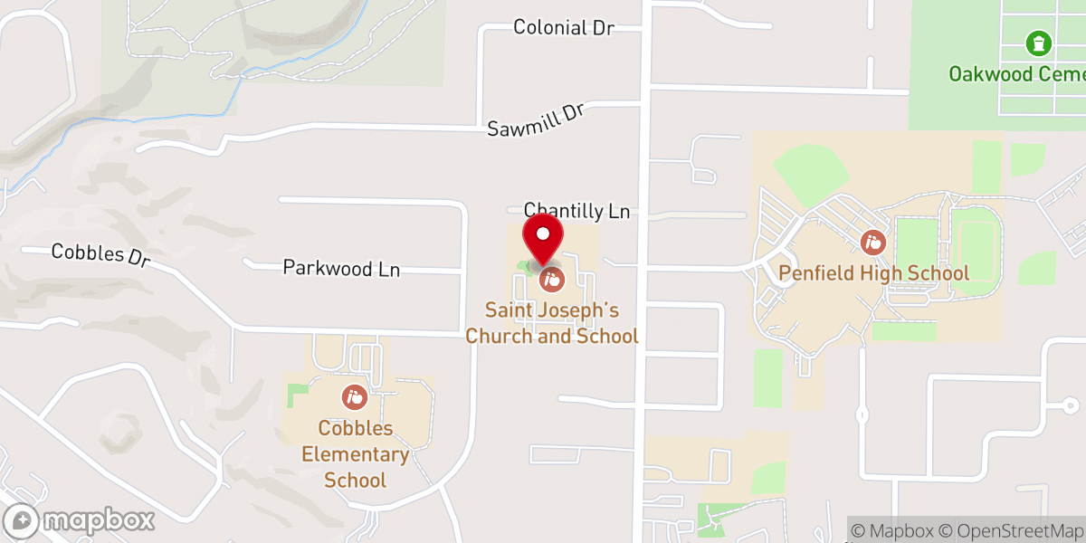 Map showing location of Holy Spirit—St. Joseph’s Catholic Church