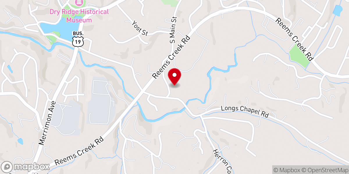 Map showing location of North Buncombe Church of God