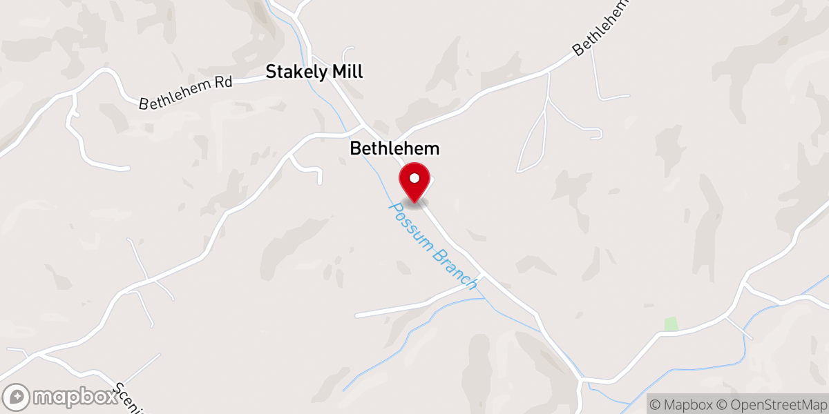 Map showing location of Bethlehem Baptist Church