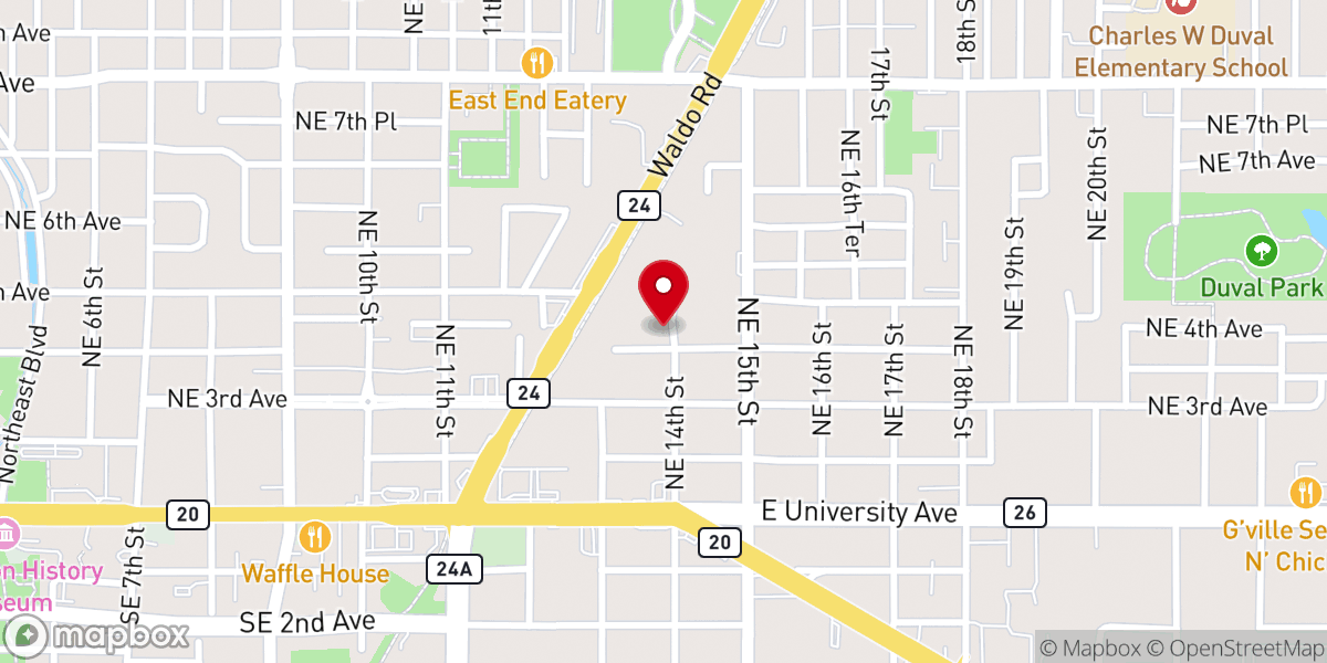 Map showing location of Johnson Chapel Missionary Baptist Church