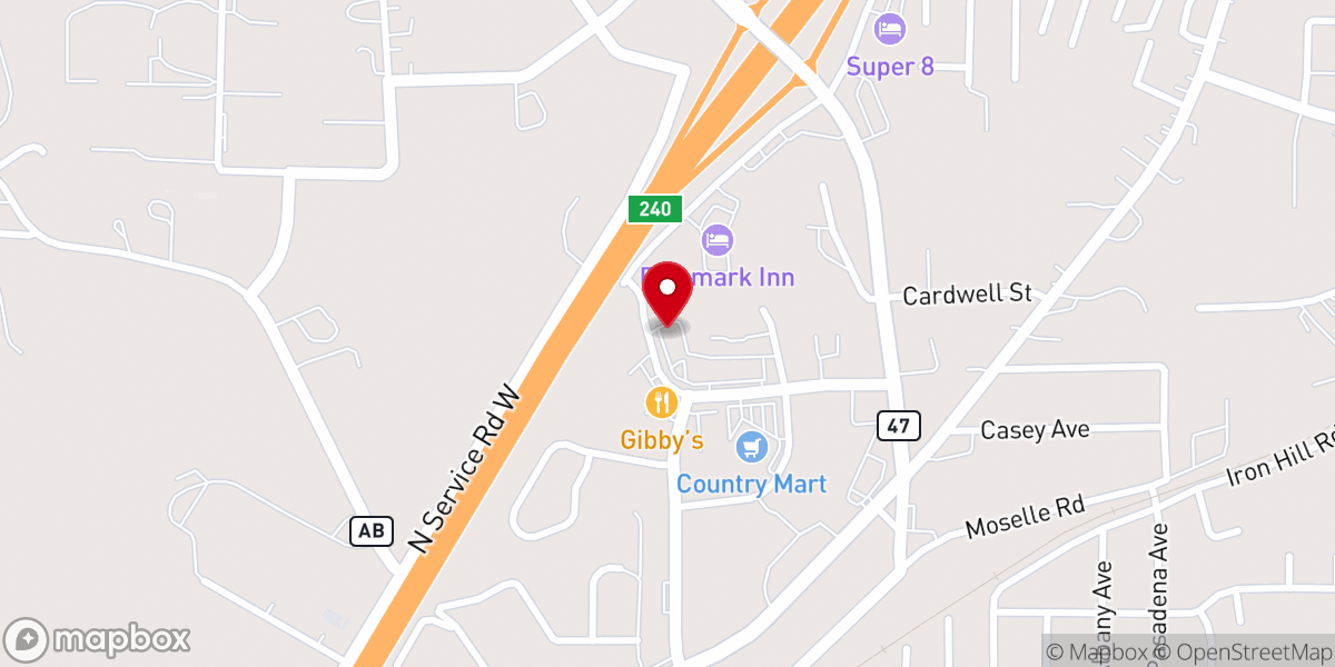 Map showing location of St Clair License Office