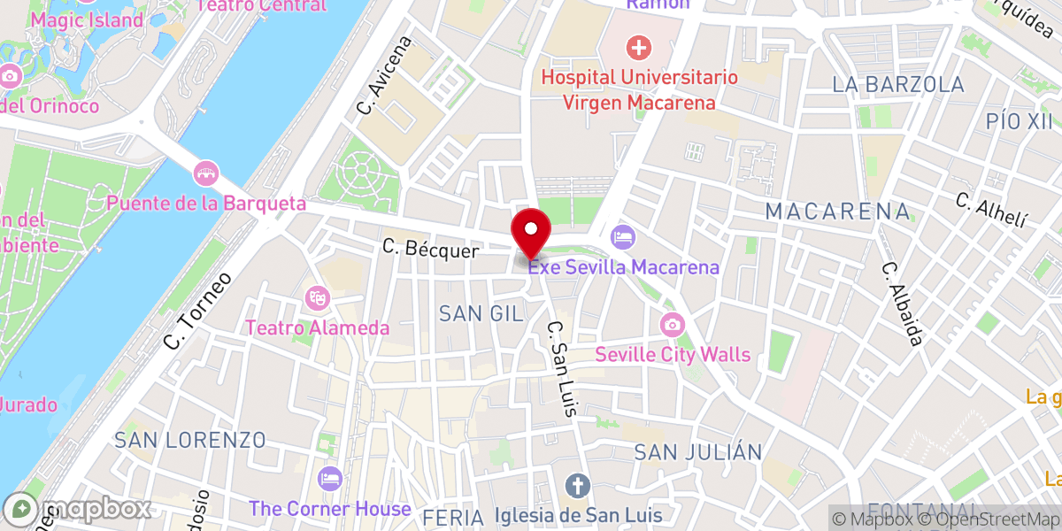 Map showing location of Hermandad de la Macarena