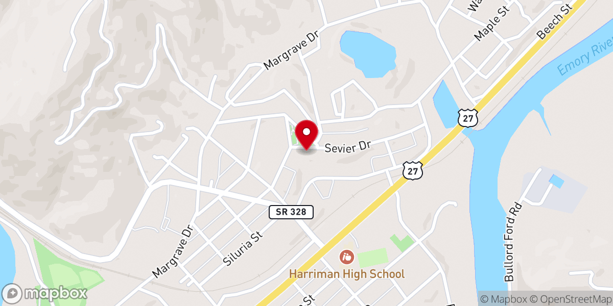 Map showing location of Sevier Drive Church of Christ