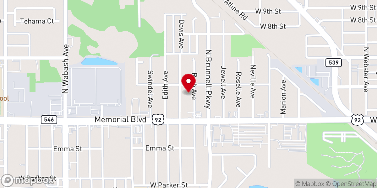 Map showing location of Davis Avenue Church