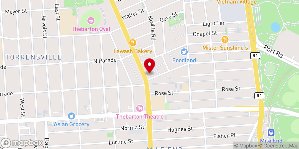 Map showing location of Queen of Angels Church
