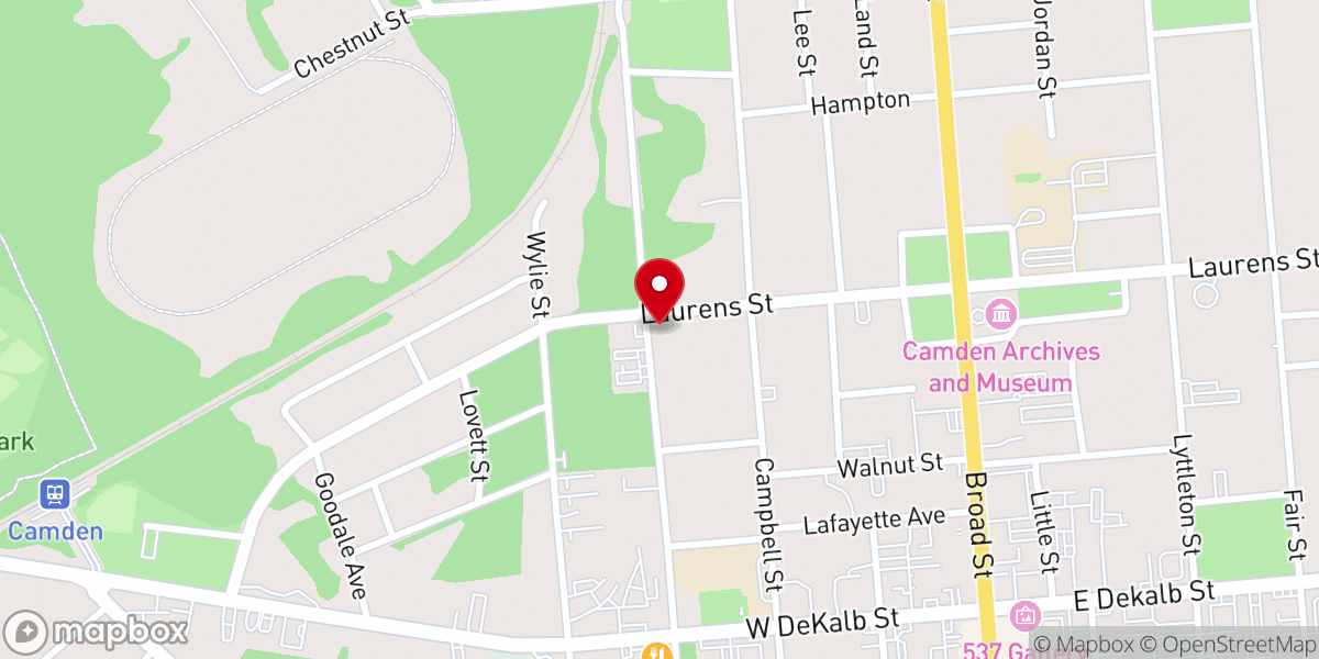 Map showing location of Edwards Chapel A.M.E. Zion Church