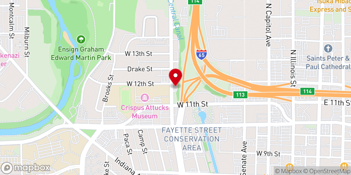Map showing location of South Central Indiana Christian Mens Fellowship Inc