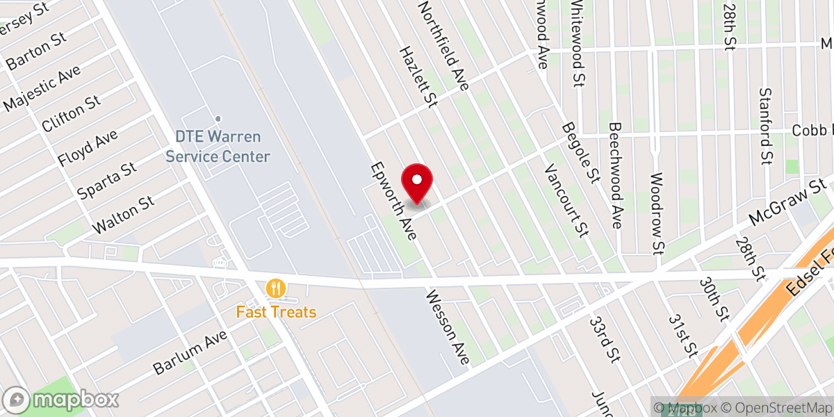 Map showing location of Lockett Memorial Church of God in Christ