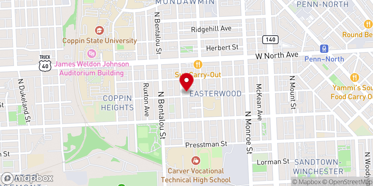Map showing location of Saint Johns Pentecostal Church