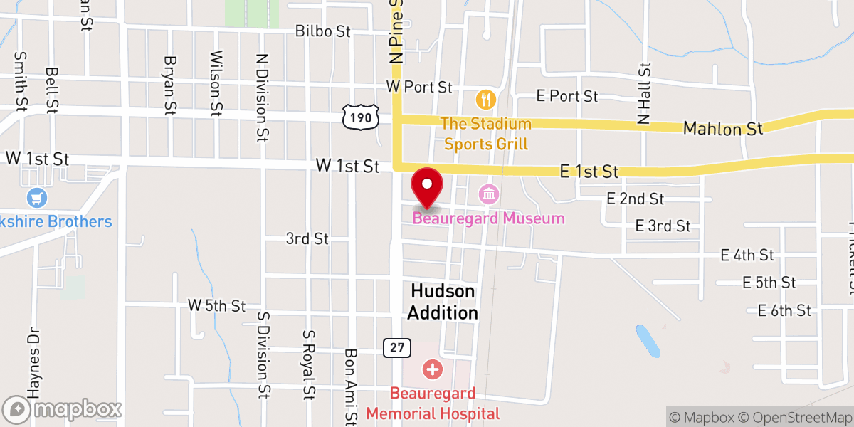 Map showing location of Beuregard Christian Women's