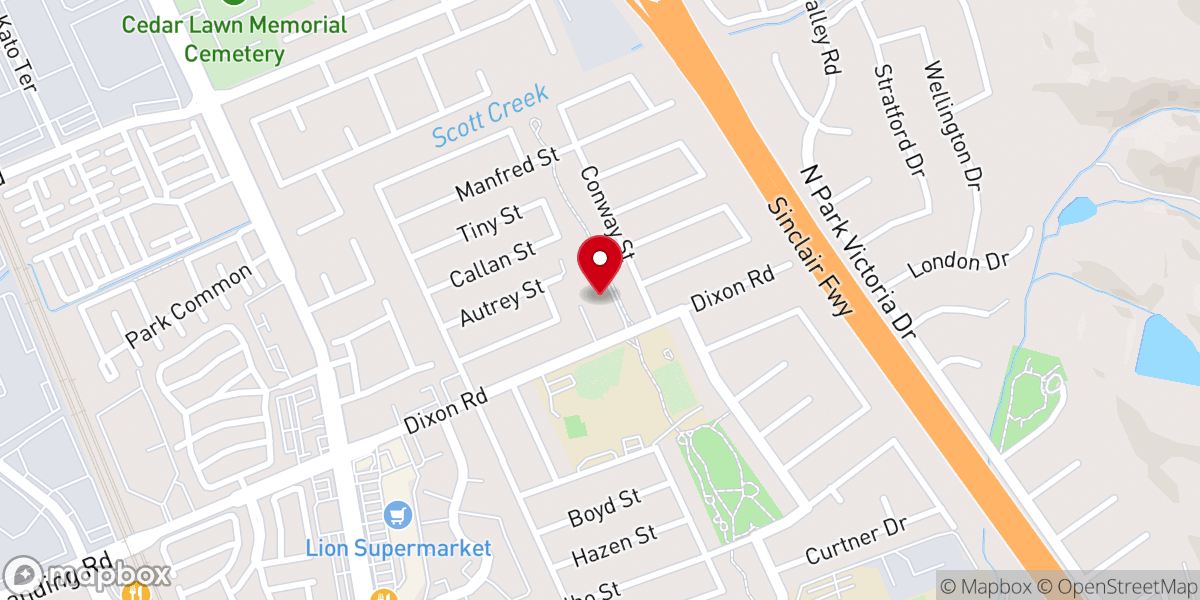 Map showing location of Peace (formerly Sunnyhills) United Methodist Church