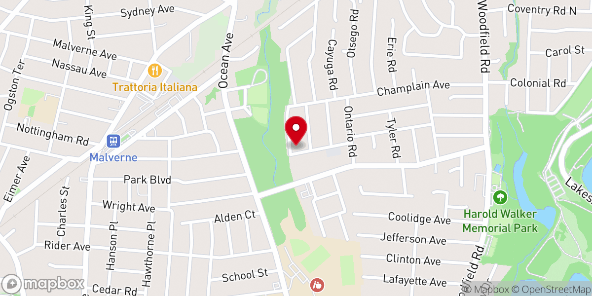 Map showing location of St Johns Baptist Church