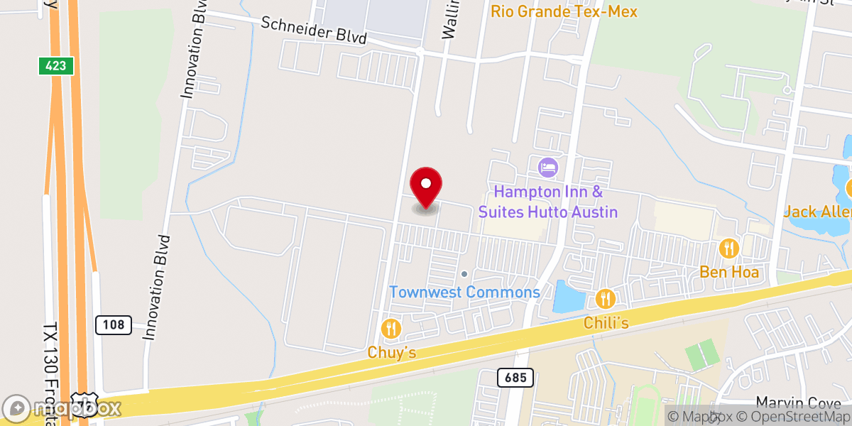 Map showing location of Redeemer Hutto
