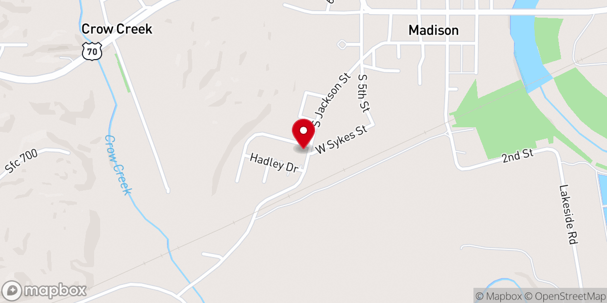 Map showing location of Cornerstone Missionary Baptist