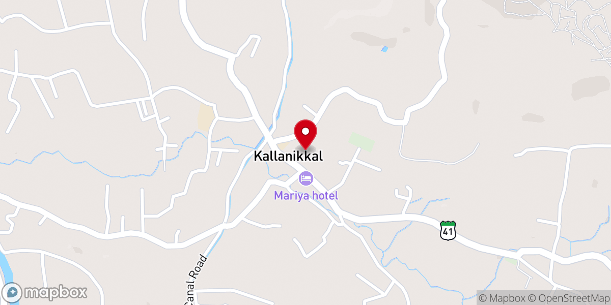Map showing location of St. George's Church, Kallanickal