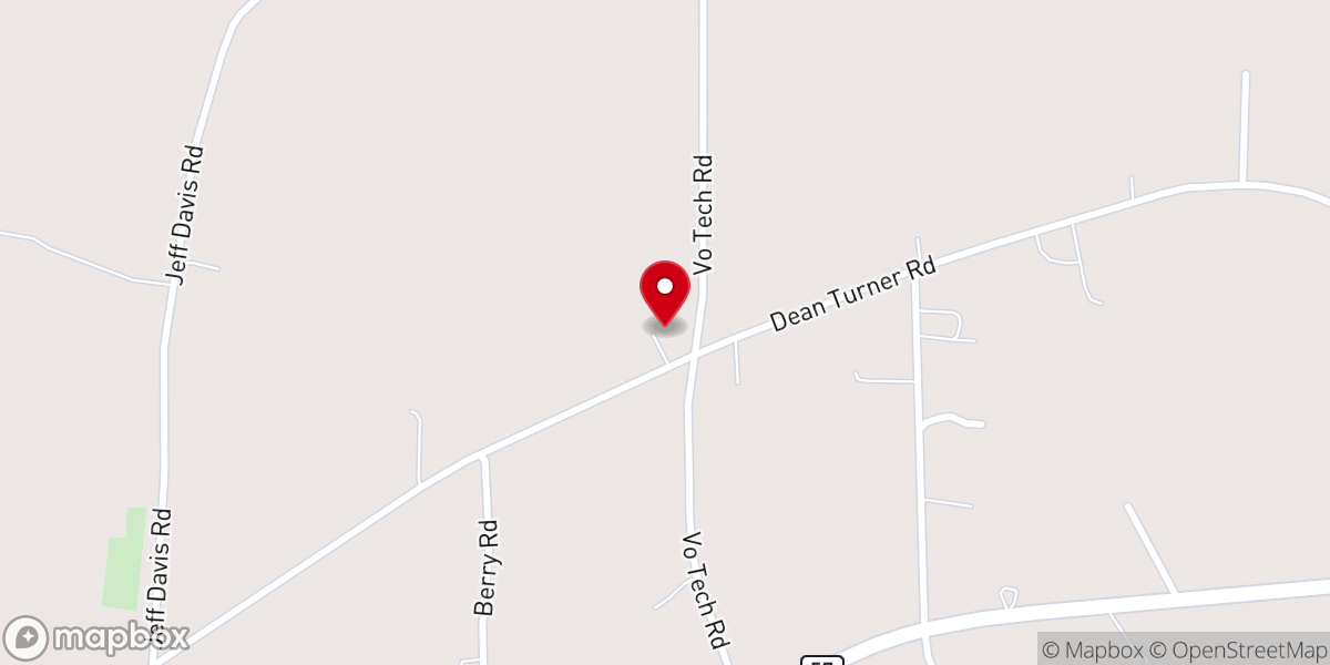 Map showing location of Pine Level Baptist Church