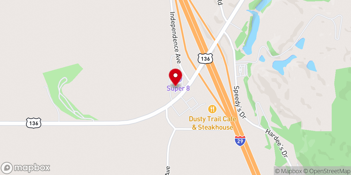 Map showing location of Trail's End Truck & Auto Plaza
